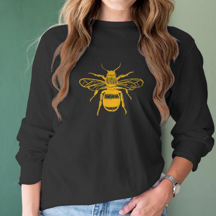 Beekeeper Honey Bee Lover Linocut Bee Women Long Sleeve Tshirt