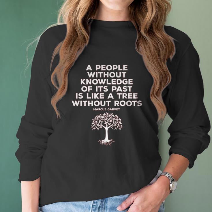 Black History Knowledge Roots Garvey Women Long Sleeve Tshirt