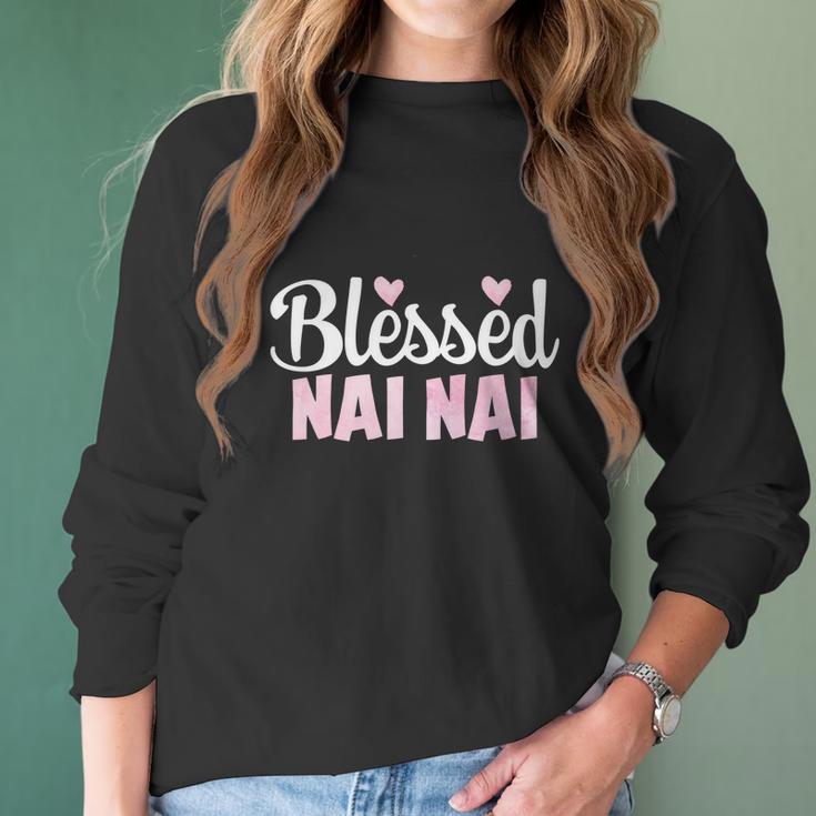 Blessed Nai Nai Cool Gift Funny Gift For Chinese Grandma Women Long Sleeve Tshirt