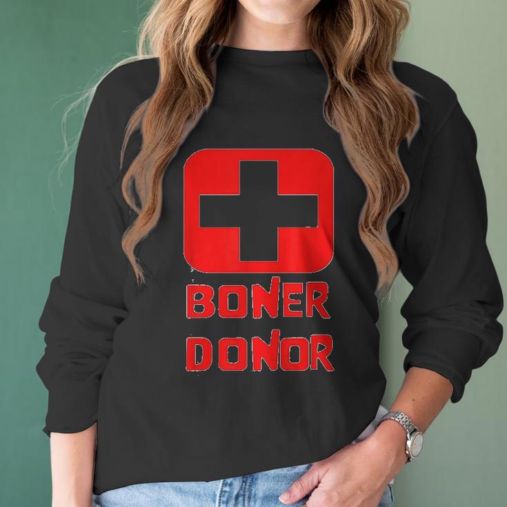 Boner Donor Doner Funny Halloween Inappropriate Mom Women Long Sleeve Tshirt