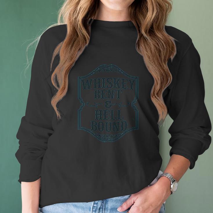 Bourbon Bound Whiskey Bent Women Long Sleeve Tshirt