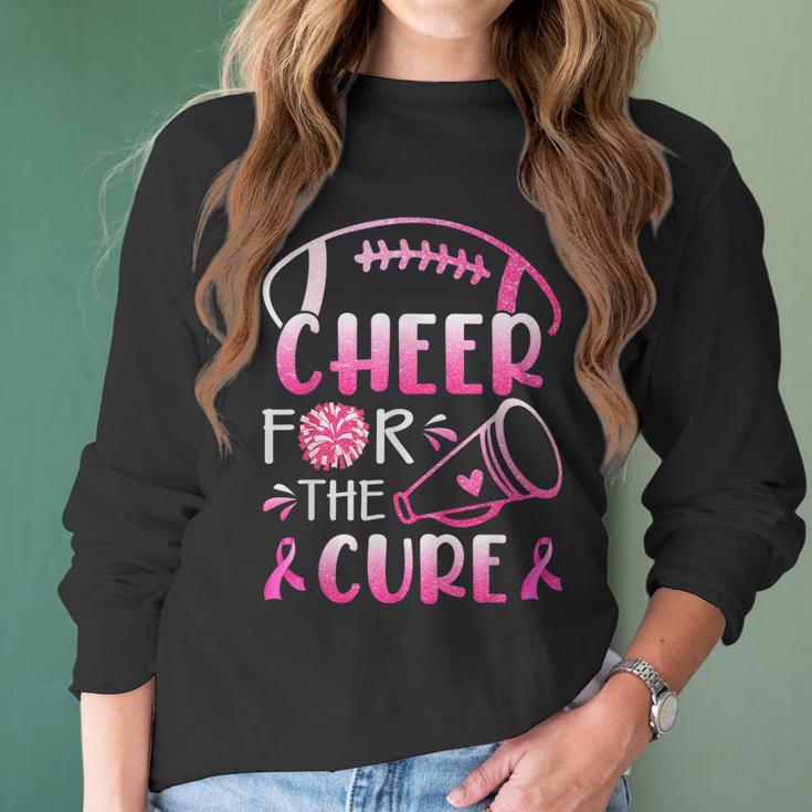 Breast Cancer Awareness Cheer For The Cure V2 Men Women T-Shirt Graphic Print Casual Unisex Tee Women Long Sleeve Tshirt