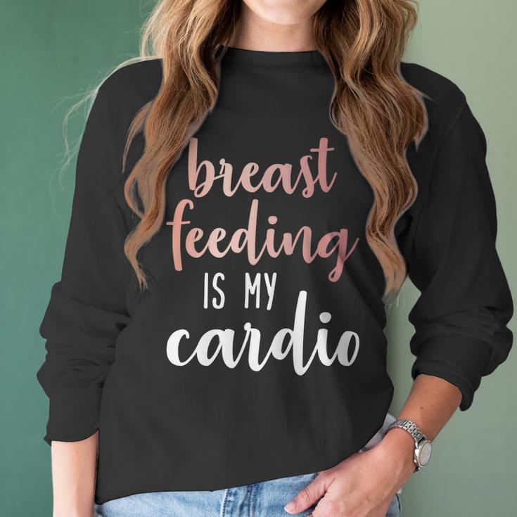 Breastfeeding Is My Cardio Rose Gold Print For Mamas Women Long Sleeve Tshirt