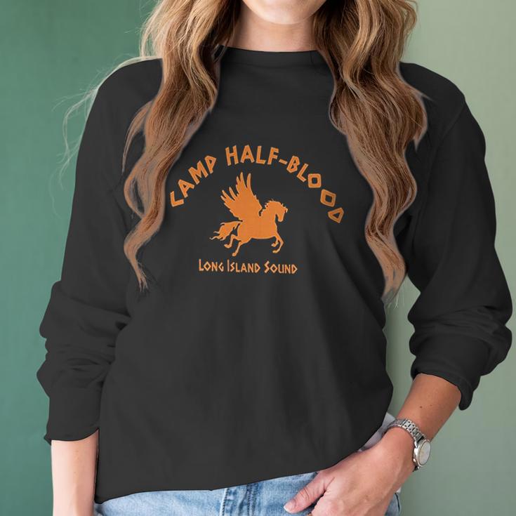 Brisco Brands Camp Half Blood Greek Mythology Ladies Womens Women Long Sleeve Tshirt