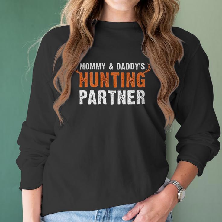 Brisco Brands Mommy And Daddy Hunting Partner Newborn Baby Boy Girl Romper Women Long Sleeve Tshirt