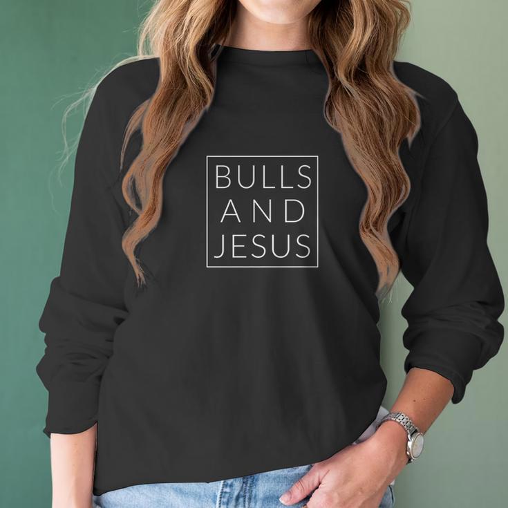 Bulls And Jesus Christian Women Long Sleeve Tshirt