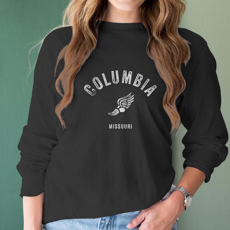 Columbia Missouri Mo Vintage Running Sports Women Long Sleeve Tshirt