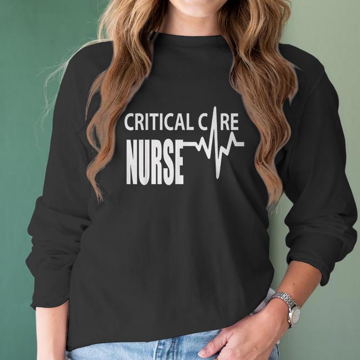 Critical Care Nurse Icu Intensive Care Nursing Women Long Sleeve Tshirt