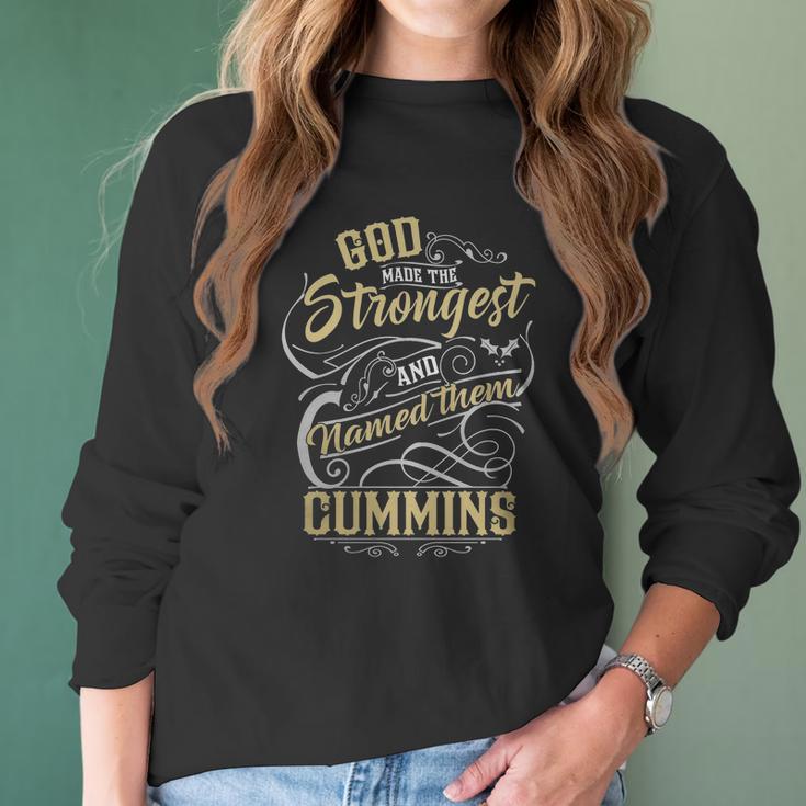 Cummins Shirt God Made The Strongest And Named Them Cummins - CumminsShirt Cummins Hoodie Cummins Family Cummins Tee Cummins Name Cummins Bestseller Women Long Sleeve Tshirt