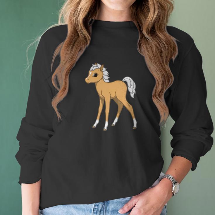 Cute Palomino Foal Horse Women Long Sleeve Tshirt