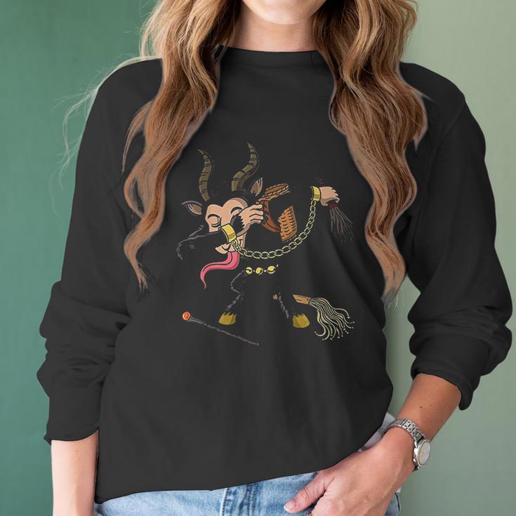 Dabbing Krampus Christmas Women Long Sleeve Tshirt