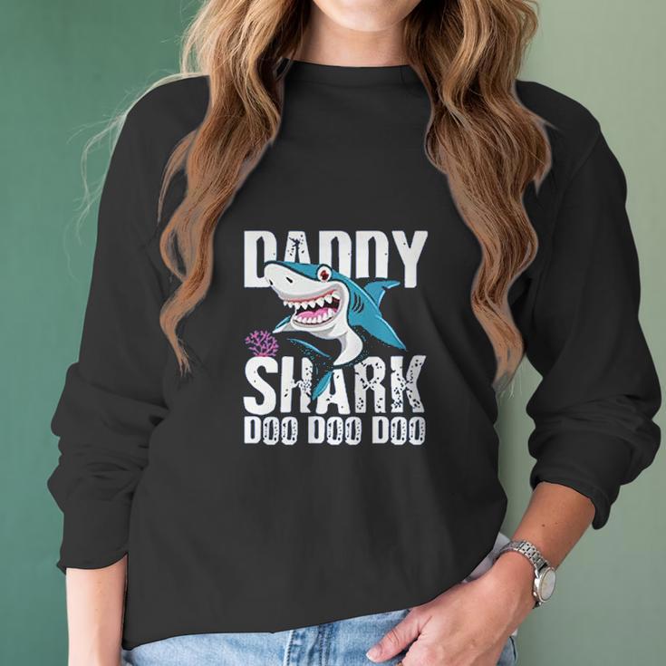 Daddy Shark Doo Best Christmas Gifts For Dad Women Long Sleeve Tshirt