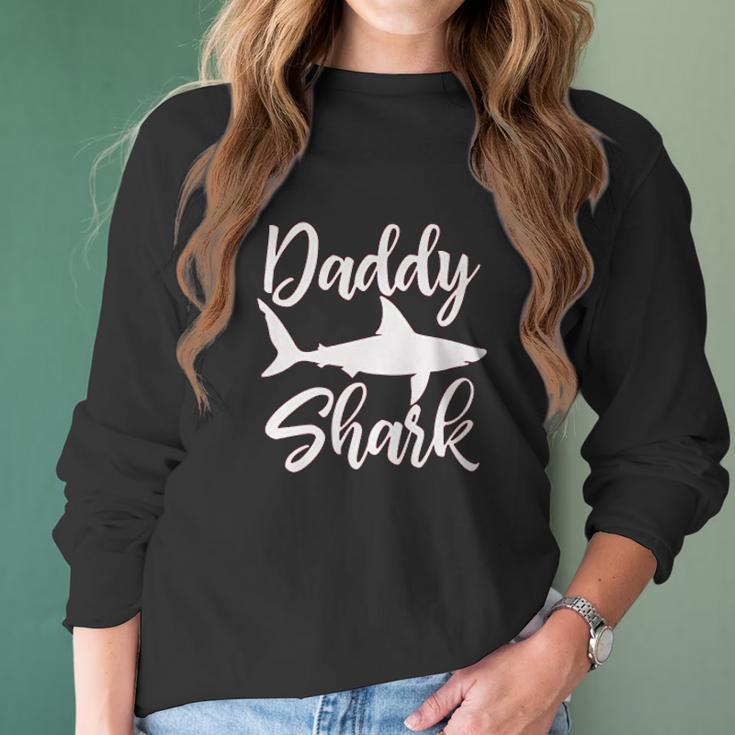 Daddy Shark Present Best Christmas Gifts For Dad Women Long Sleeve Tshirt