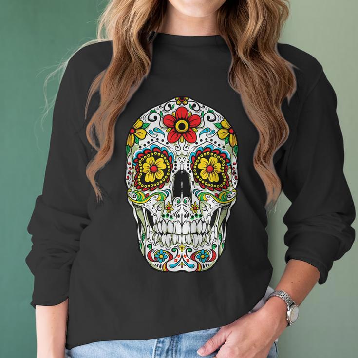 Day Of The Dead Sugar Skull Funny Cinco De Mayo Men Women Men Women T-Shirt Graphic Print Casual Unisex Tee Women Long Sleeve Tshirt