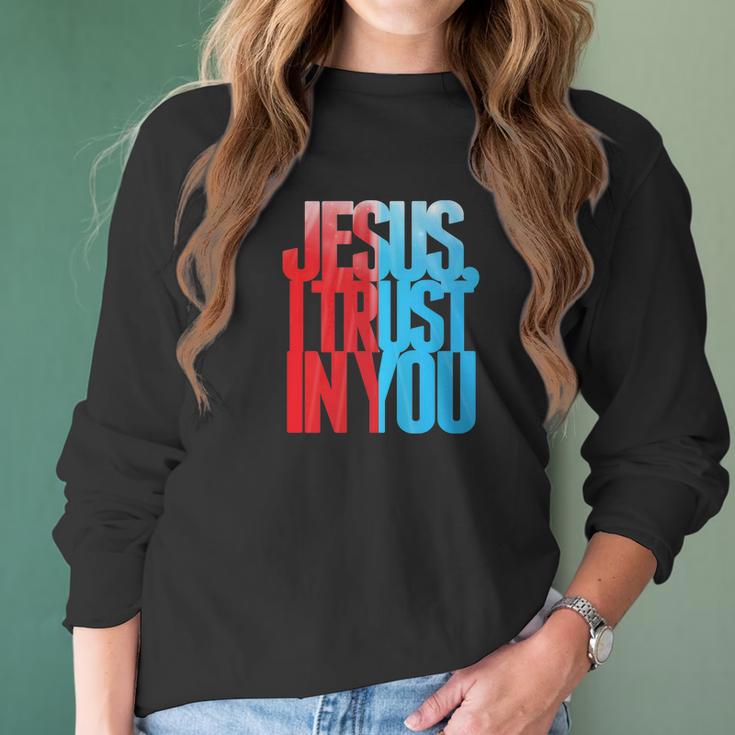 Divine Mercy Jesus I Trust In You St Faustina Women Long Sleeve Tshirt