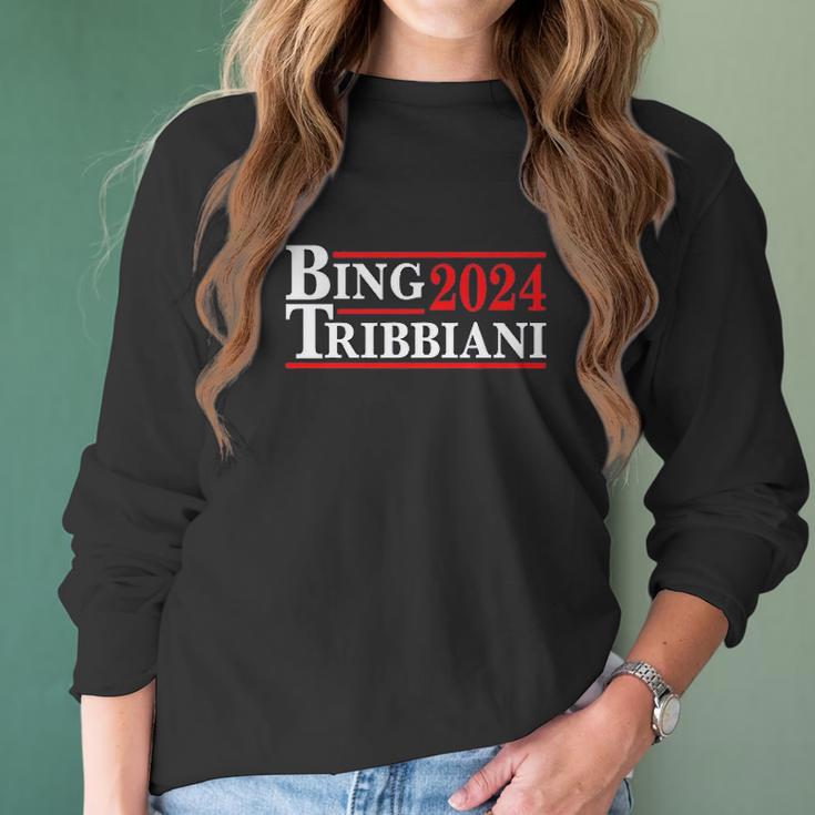 Donkey Tees Bing Tribbiani Election 2024 Women Long Sleeve Tshirt