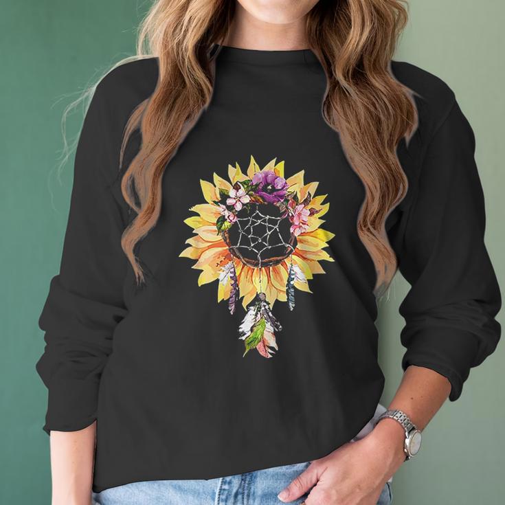 Dream Catcher Sunflower Flower Lover Dreamcatcher Women Long Sleeve Tshirt