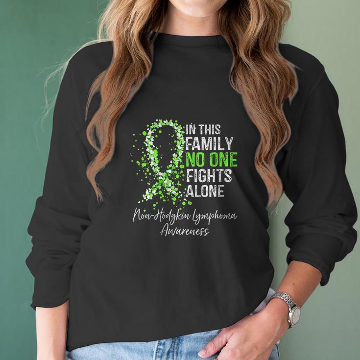 Womens In This Family No One Fights Alone Non-Hodgkin Lymphoma Women Long Sleeve Tshirt