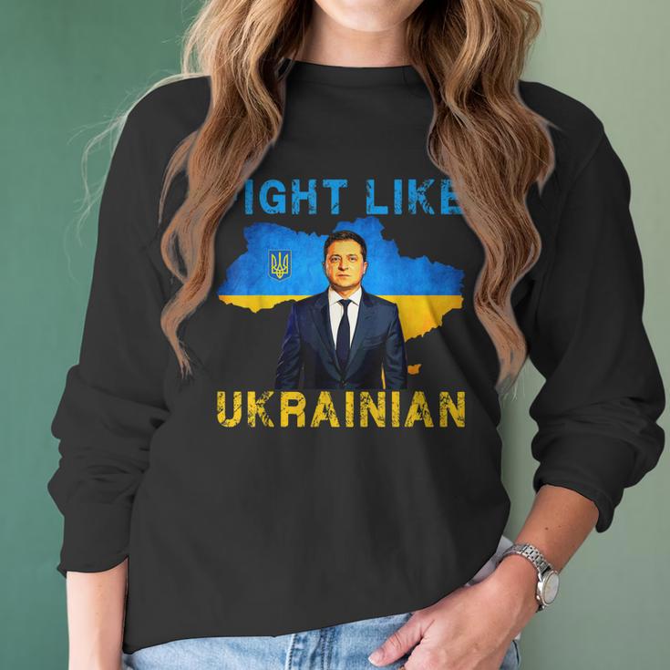 Fight Like Ukrainian I Stand With Ukraine Volodymyr Zelensky Men Women T-Shirt Graphic Print Casual Unisex Tee Women Long Sleeve Tshirt