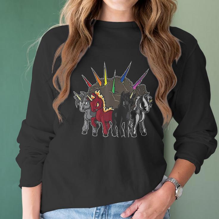 The Four Unicorns Of The Apocalypse Horsemen Parody Women Long Sleeve Tshirt