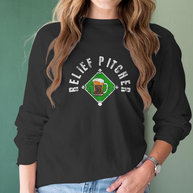 Funny Beer Baseball Gift Relief Pitcher Beer 30 Women Long Sleeve Tshirt