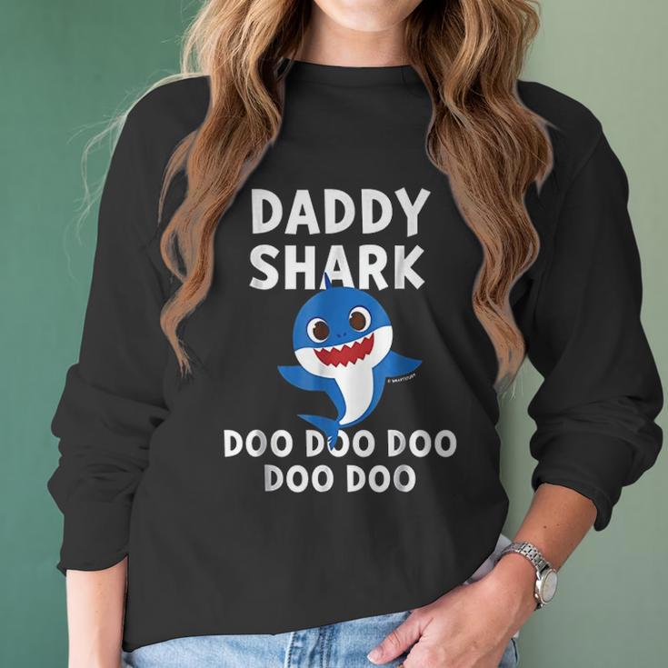 Funny Daddy Shark Doo Doo Best Christmas Gifts For Dad Women Long Sleeve Tshirt