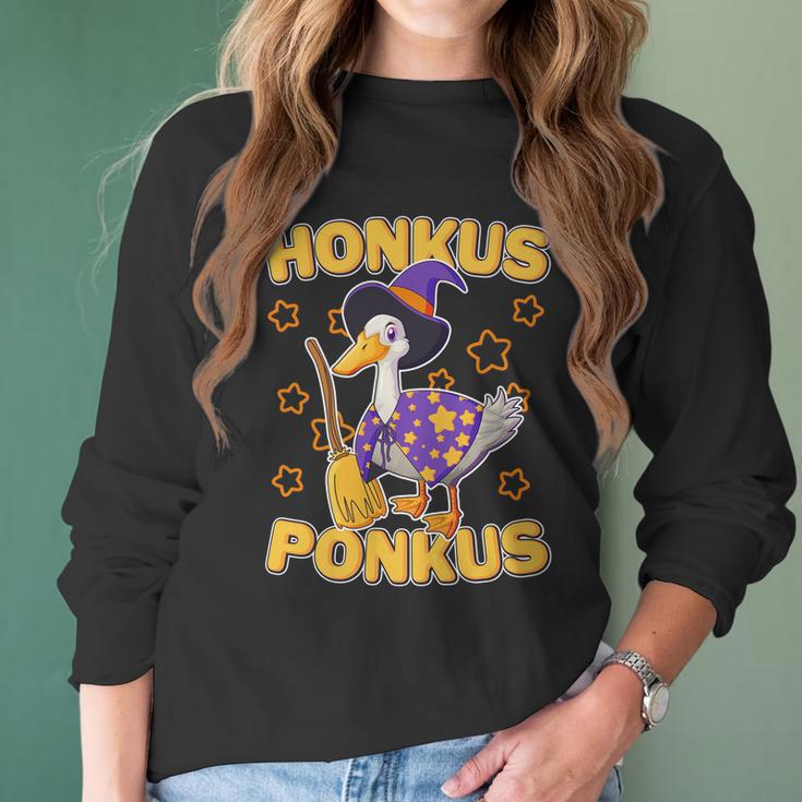 Funny Halloween Honkus Ponkus Duck Women Long Sleeve Tshirt