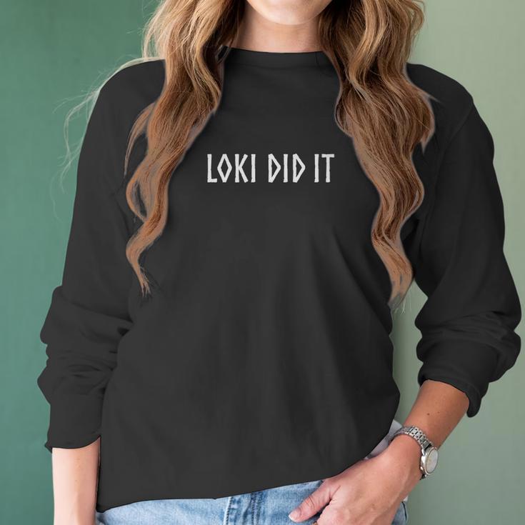 Funny Viking God Loki Norse Mythology Nordic Women Long Sleeve Tshirt