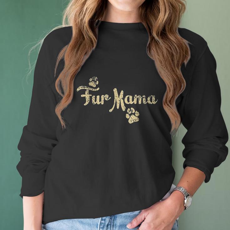 Fur Mama Cute Cat Lover Dog Mom Women Long Sleeve Tshirt