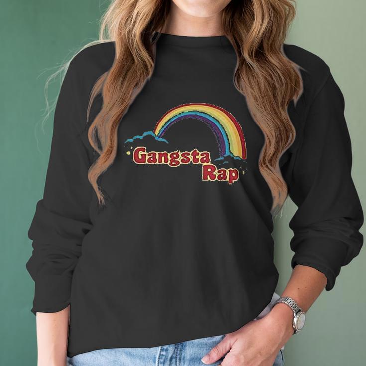 Gangsta Rap Retro Rainbow Women Long Sleeve Tshirt