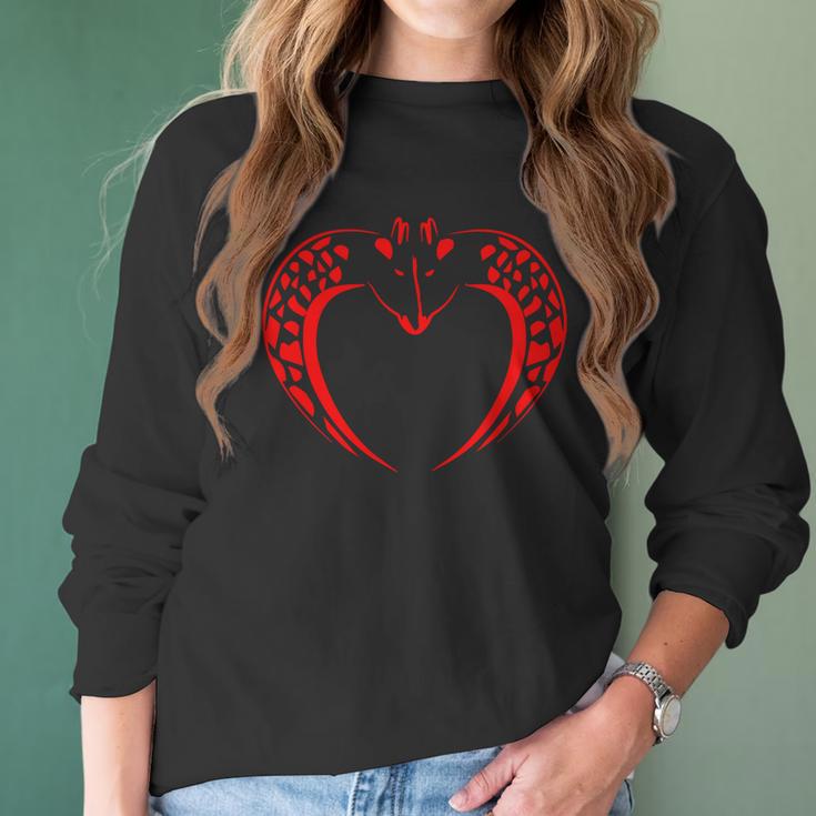 Giraffes In Love Valentines Day Women Long Sleeve Tshirt