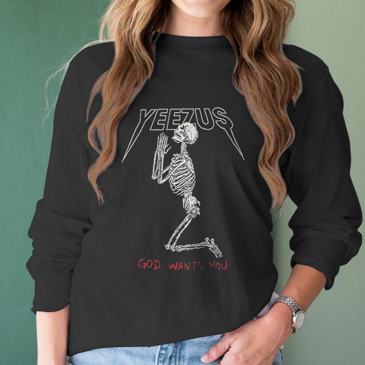 God Wants You Yeezus American Hip Hop Rapper Gang Women Long Sleeve Tshirt