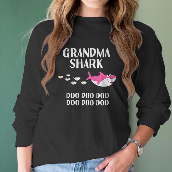 Grandma Shark Doo Doo Grandma Mothers Day Women Long Sleeve Tshirt