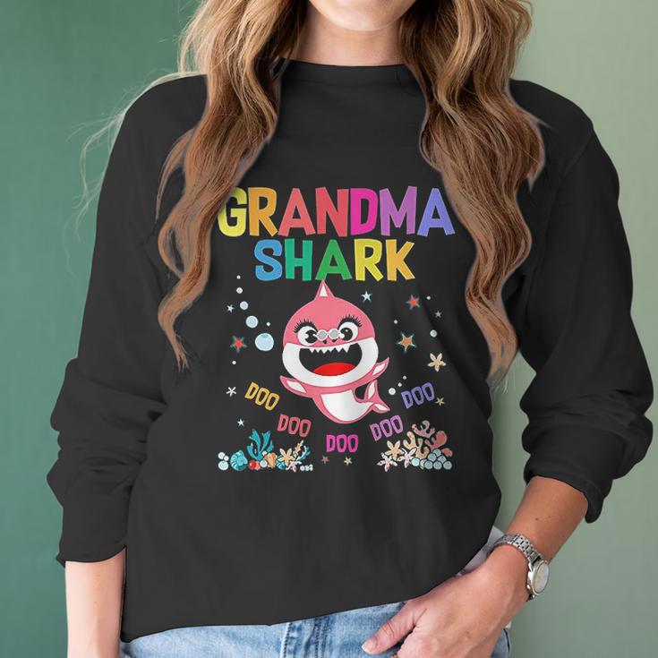 Grandma Shark Funny Mothers Day Cute Gift For Mother Women Long Sleeve Tshirt