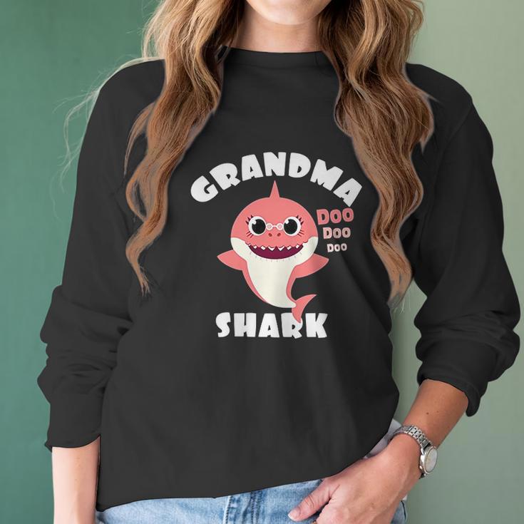 Grandma Shark Gift Shark Baby Cute Design Family Set Women Long Sleeve Tshirt