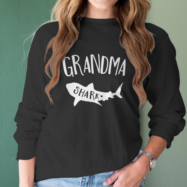 Grandma Shark Mothers Day Birthday Women Long Sleeve Tshirt