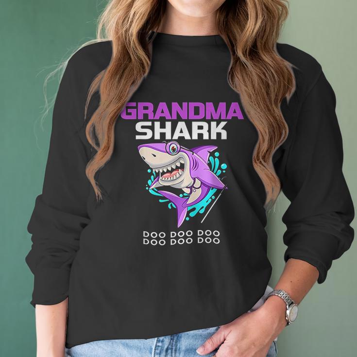 Grandma Shark Mothers Day Gift From Husband Son Women Long Sleeve Tshirt