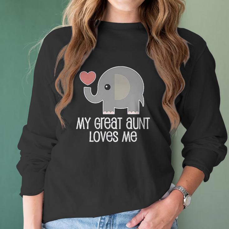 Great Aunt Loves Me Elephant Infant Creeper Women Long Sleeve Tshirt