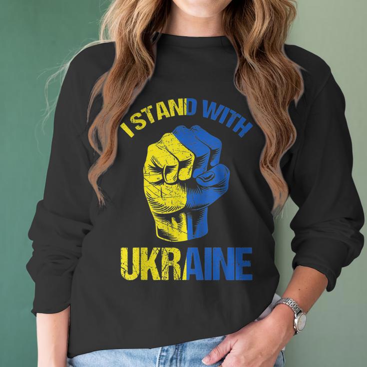 Hand Fist Ukraine I Stand With Ukraine Support Ukraine Men Women T-Shirt Graphic Print Casual Unisex Tee Women Long Sleeve Tshirt