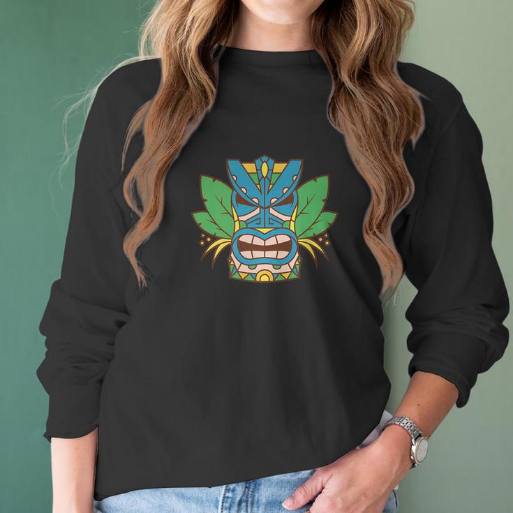 Hawaiian Tiki God Totem Women Long Sleeve Tshirt