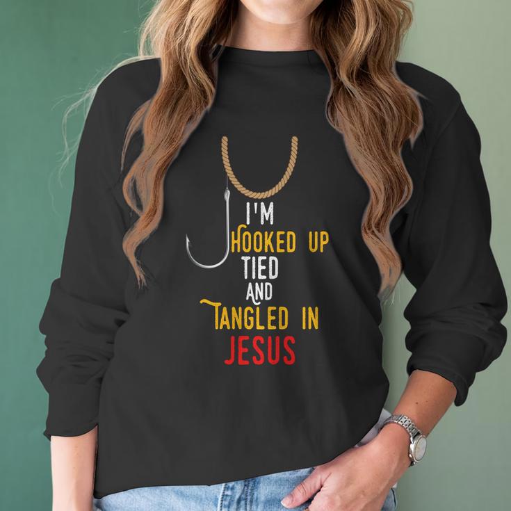 Hooked Tied And Tangled In Jesus Women Long Sleeve Tshirt