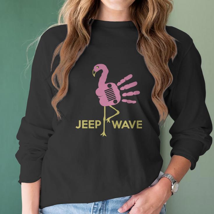 Jeep Wave Flamingo Women Long Sleeve Tshirt