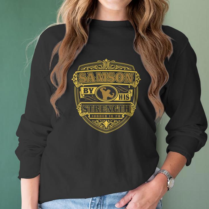 Jesus Samson By His Strength Tee Women Long Sleeve Tshirt