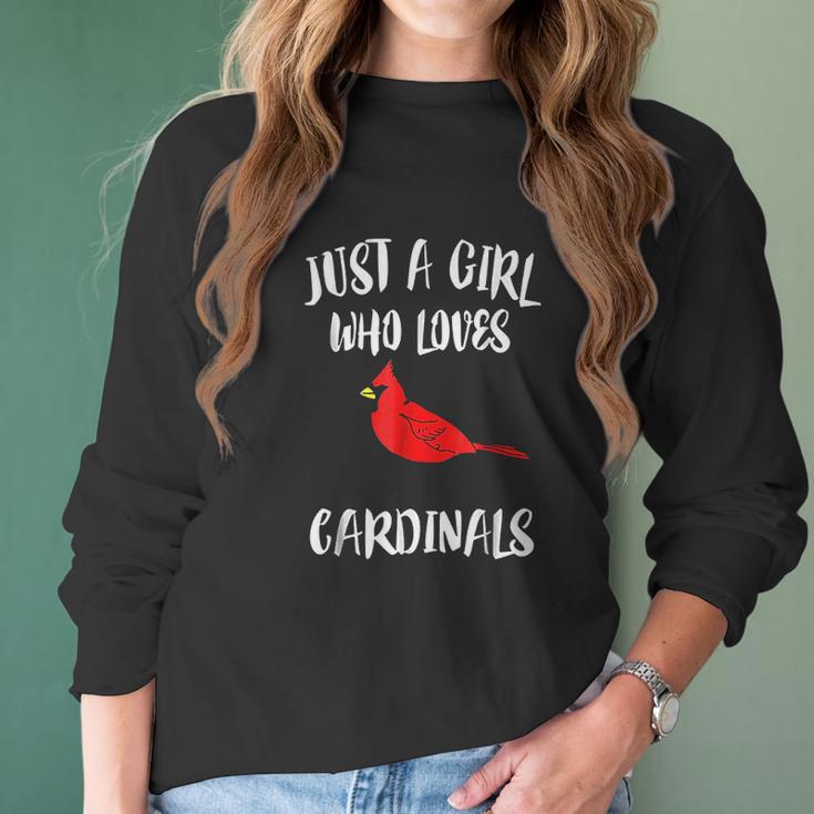 Just A Girl Who Loves Cardinals Women Long Sleeve Tshirt