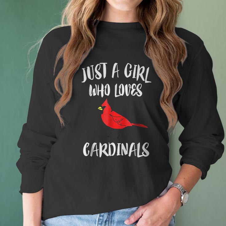 Just A Girl Who Loves Cardinals Women Long Sleeve Tshirt