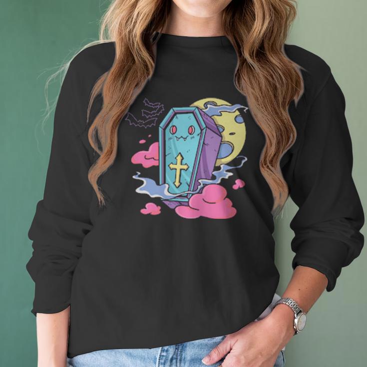 Kawaii Pastel Goth Creepy Cute Aesthetic Coffin Halloween Men Women T-Shirt Graphic Print Casual Unisex Tee Women Long Sleeve Tshirt