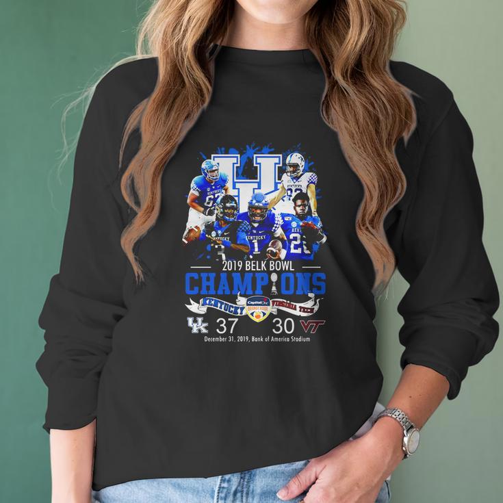 Kentucky 2019 Belk Bowl Champions Kentucky Vs Virginia Tech Shirt Women Long Sleeve Tshirt