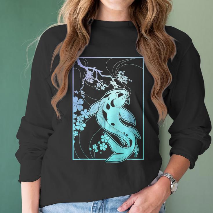 Koi Pastel Goth Cherry Blossom Men Women T-Shirt Graphic Print Casual Unisex Tee Women Long Sleeve Tshirt