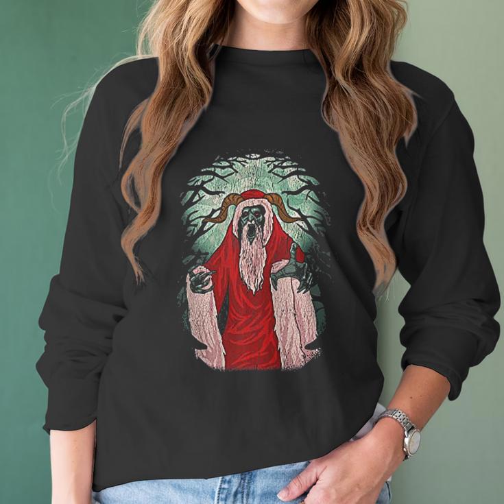 Krampus Vintage Germanic Christmas Krampus Women Long Sleeve Tshirt