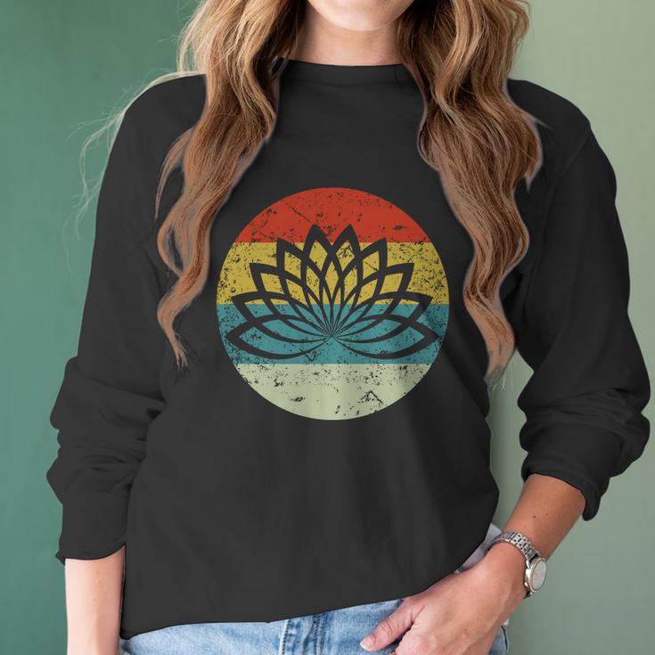 Lotus Flower Yoga Logo Women Long Sleeve Tshirt